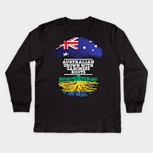 Australian Grown With Gabonese Roots - Gift for Gabonese With Roots From Gabon Kids Long Sleeve T-Shirt